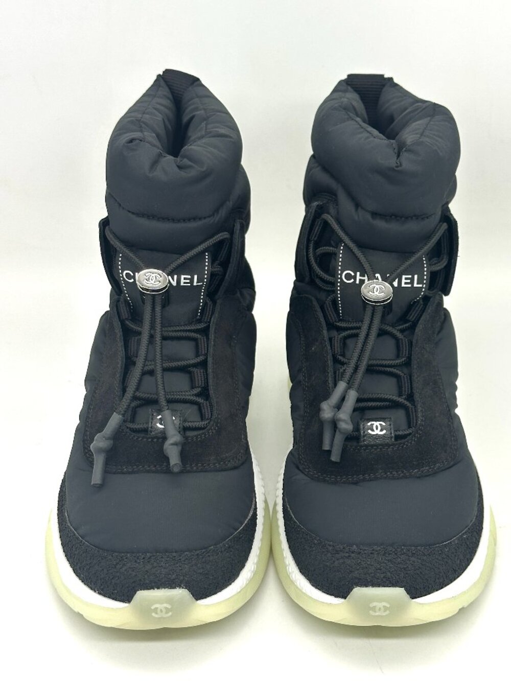 CHANEL 21N Nylon Suede Signature Sporty Ankle Boots Sneakers Shoes - Picture 3 of 16